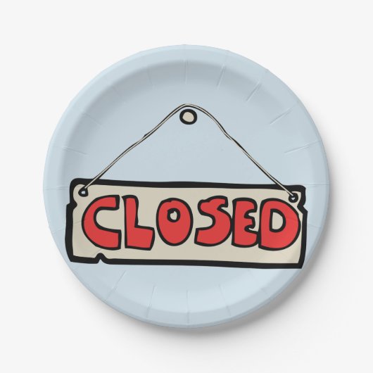 Gesloten Borden op papier Papieren Bordje (Voorkant)