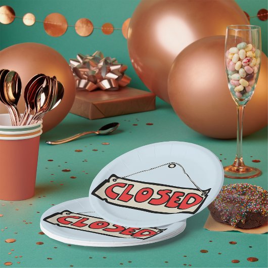 Gesloten Borden op papier Papieren Bordje