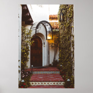 GESLOTEN BROWN WOODEN DEUR TIJDENS DAG POSTER