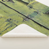 Gesloten bruine houten deur met twee panelen sherpa deken (3/4)