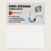 Gesloten buizen | Gepilde bakstenen muur | Aftrek Visitekaartje (Voorkant /achterkant)