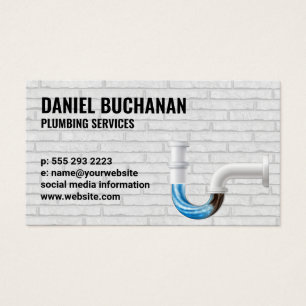 Gesloten buizen   Gepilde bakstenen muur Visitekaartje