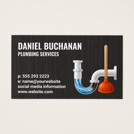 Gesloten buizen | Plunger | Loodgieterswerk Visitekaartje (Voorkant)