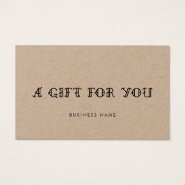 Gesloten cadeaubon Tattoo voor ouders Visitekaartje