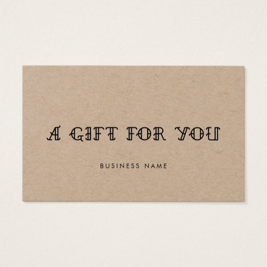 Gesloten cadeaubon Tattoo voor ouders Visitekaartje (Voorkant)