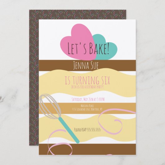 Gesloten Cake Decorting Birthday Swirl Sprinkles Kaart (Voorkant / Achterkant)