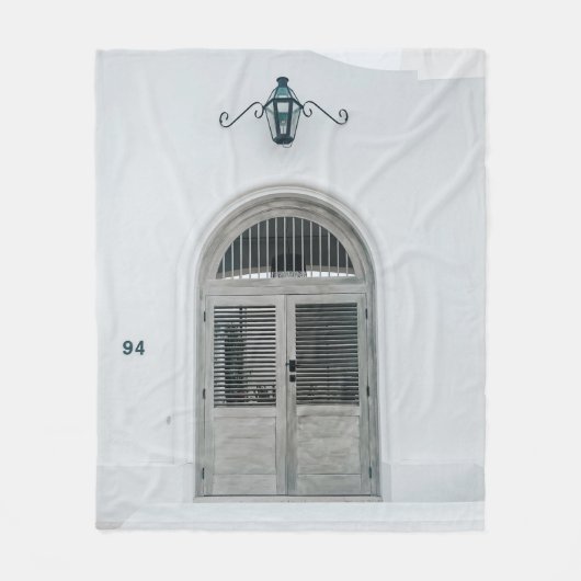 GESLOTEN DRUKDEUR BINNEN ZWARTE LICHTE ZIN FLEECE DEKEN (Voorkant)