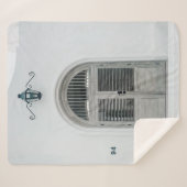 GESLOTEN DRUKDEUR BINNEN ZWARTE LICHTE ZIN SHERPA DEKEN (Voorkant (horizontaal))