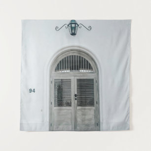 GESLOTEN DRUKDEUR BINNEN ZWARTE LICHTE ZIN WANDKLEED