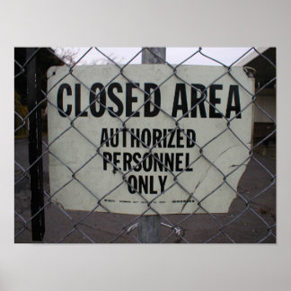 Gesloten gebied poster