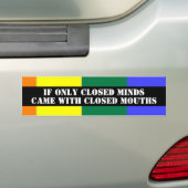 Gesloten geesten gesloten monden Gay Pride Bumpersticker (Op auto)
