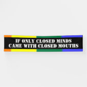 Gesloten geesten gesloten monden Gay Pride Spandoek (Horizontaal)