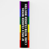 Gesloten geesten gesloten monden Gay Pride Spandoek (Verticaal)