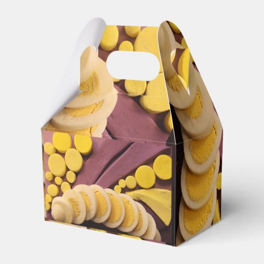 Gesloten, gekookte eicel, geel Afbeelding, voorzij Bedankdoosjes (Achterkant)