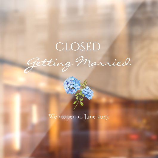 Gesloten Getting Married Floral Wedding Raamsticker (Vel 2)