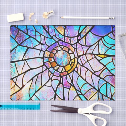 Gesloten Glas in lood-effect debetpapier Tissuepapier (Craft)