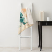 Gesloten groene houten deur sherpa deken (In situ)