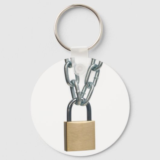 Gesloten hangslot en ketting sleutelhanger (Voorkant)