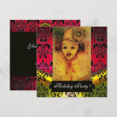 GESLOTEN IN GEEL, RODE, ZWARTE DAMASKMONOGRAM Gem Kaart (Voorkant / Achterkant)