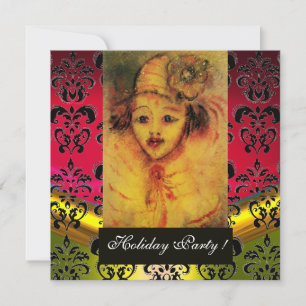 GESLOTEN IN GEEL, RODE, ZWARTE DAMASKMONOGRAM Gem Kaart