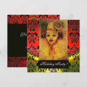 GESLOTEN IN GEEL, RODE, ZWARTE DAMASKMONOGRAM Gem Kaart (Voorkant / Achterkant)