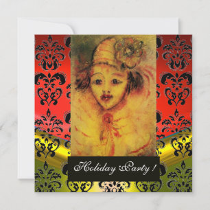 GESLOTEN IN GEEL, RODE, ZWARTE DAMASKMONOGRAM Gem Kaart