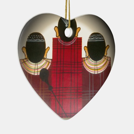 Gesloten Masai Familieportret Keramisch Ornament (Rechts)