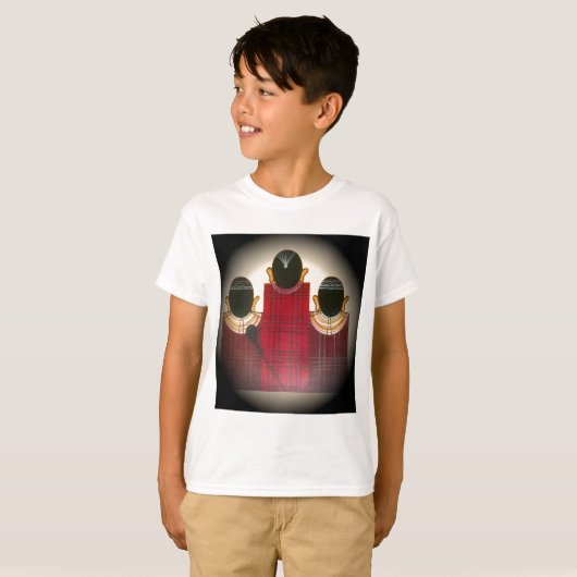 Gesloten Masai Familieportret T-shirt (Voorkant volledig)