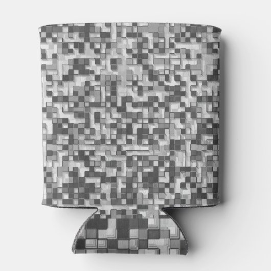 Gesloten mini-kwadraten in grijze tonnen om vrij t blikjeskoeler (Achterkant)