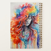 Gesloten Ogen Halo van Kleuren Aangepaste naam Notitieboek (Achterkant)