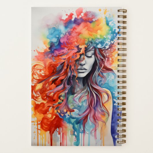 Gesloten Ogen Halo van Kleuren Aangepaste naam Notitieboek (Achterkant)