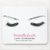 Gesloten ogen lange zweetuitbreiding muismat (Voorkant)