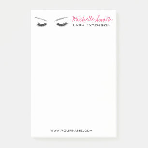 Gesloten ogen lange zweetuitbreiding post-it® notes