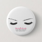 Gesloten ogen lange zweetuitbreiding ronde button 5,7 cm (Voorkant)