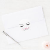 Gesloten ogen lange zweetuitbreiding ronde sticker (Envelop)