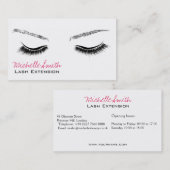 Gesloten ogen lange zweetuitbreiding visitekaartje (Voorkant / Achterkant)