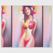 Gesloten ogen vrouwelijke pose Thunder_Cove Cadeaupapier (Vlak)