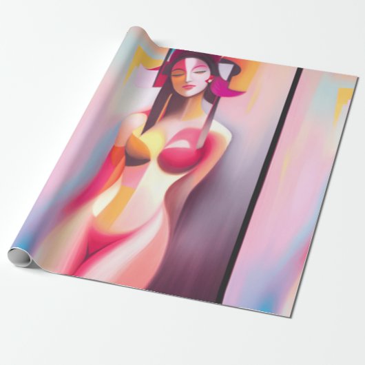 Gesloten ogen vrouwelijke pose Thunder_Cove Cadeaupapier (Uitgerold)