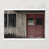 Gesloten - Rode oude deur Briefkaart (Voorkant)