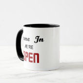  Gesloten teken openen Mok (Voorkant links)