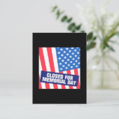 Gesloten voor herdenkingsdag briefkaart (Staand voorkant)