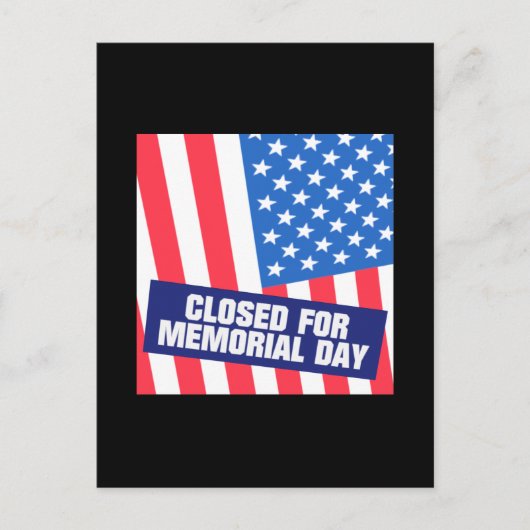 Gesloten voor herdenkingsdag briefkaart (Voorkant)