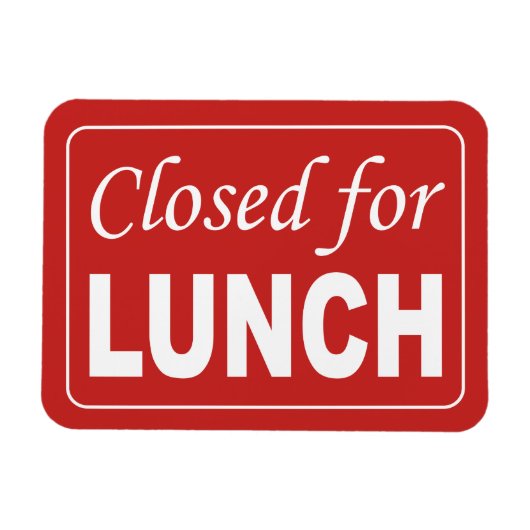 Gesloten voor lunchbord magneet (Horizontaal)