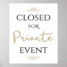 Gesloten voor privé-evenement, bruiloft 