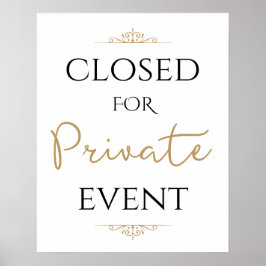 Gesloten voor privé-evenement, bruiloft  poster