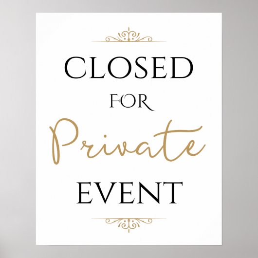 Gesloten voor privé-evenement, bruiloft poster (Voorkant)