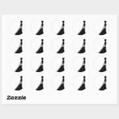 Gesluierde bruid Silhouette Clipart Wedding Sticke Ronde Sticker (Vel)