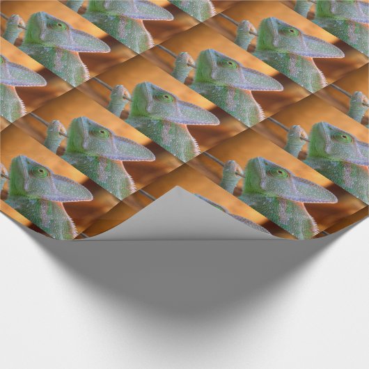 gesluierde kameleon cadeaupapier (Hoek)