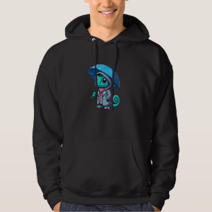 Gesluierde kameleon paraplu reptiel grappige regen hoodie