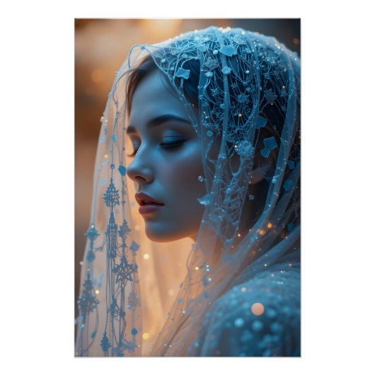 gesluierde sereniteit van het membraan perfect poster (Voorkant)